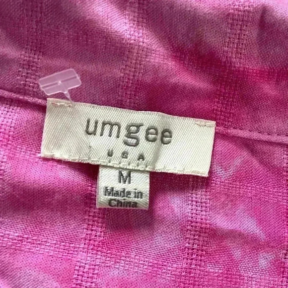 UMGEE Washed Pink  Tie Dye Shirt Mini Dress Frye  Hem Size Medium - Picture 5 of 12